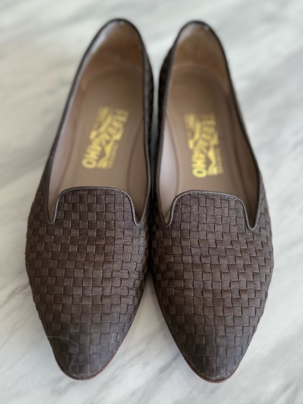 Vintage Salvatore Ferragamo Regale Woven Loafers 9.5 AA w/ Box